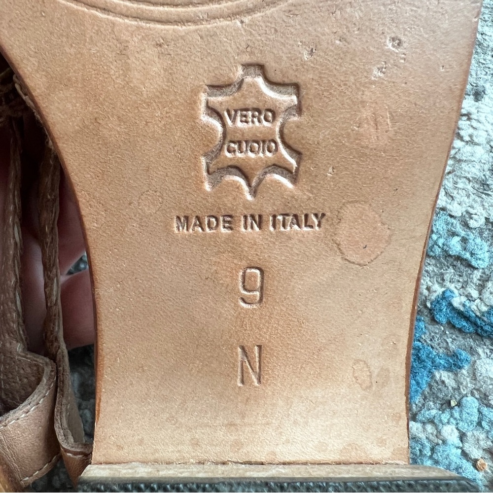 Sesto Meucci Woven Tan Slingback made in Italy Flats sandals Sz 9N - Picture 7 of 7